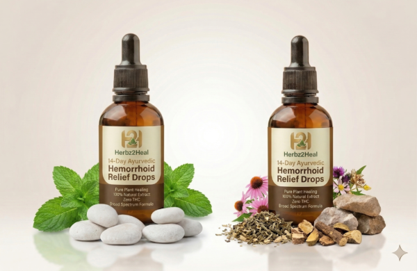 Ayurvedic Hemorrhoid Relief Drops – 14 Day Formula (Pack of 2) for Mild Cases